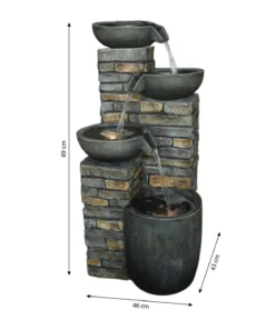 Dehner Polyresin-Gartenbrunnen Mattone, solarfähig, ca. H89 cm