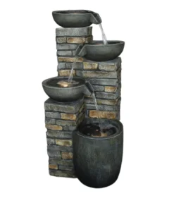 Dehner Polyresin-Gartenbrunnen Mattone, solarfähig, ca. H89 cm