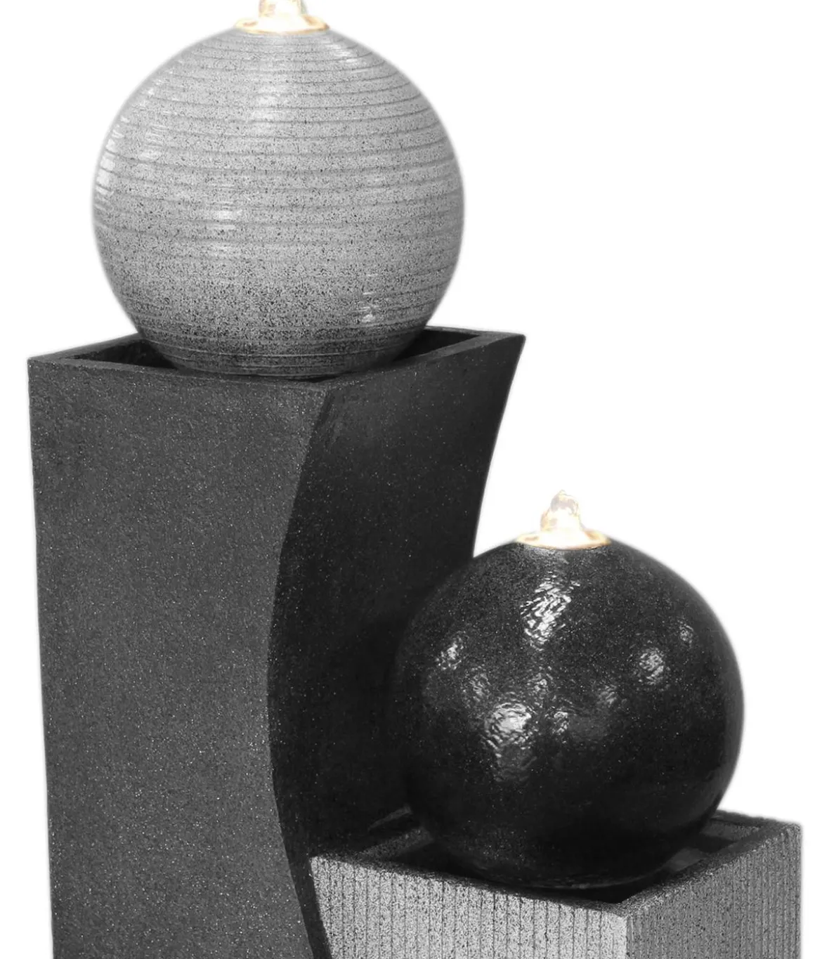 Dehner Polyresin-Gartenbrunnen Ying Yang, solarfähig, ca. H94 cm