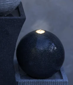 Dehner Polyresin-Gartenbrunnen Ying Yang, solarfähig, ca. H94 cm