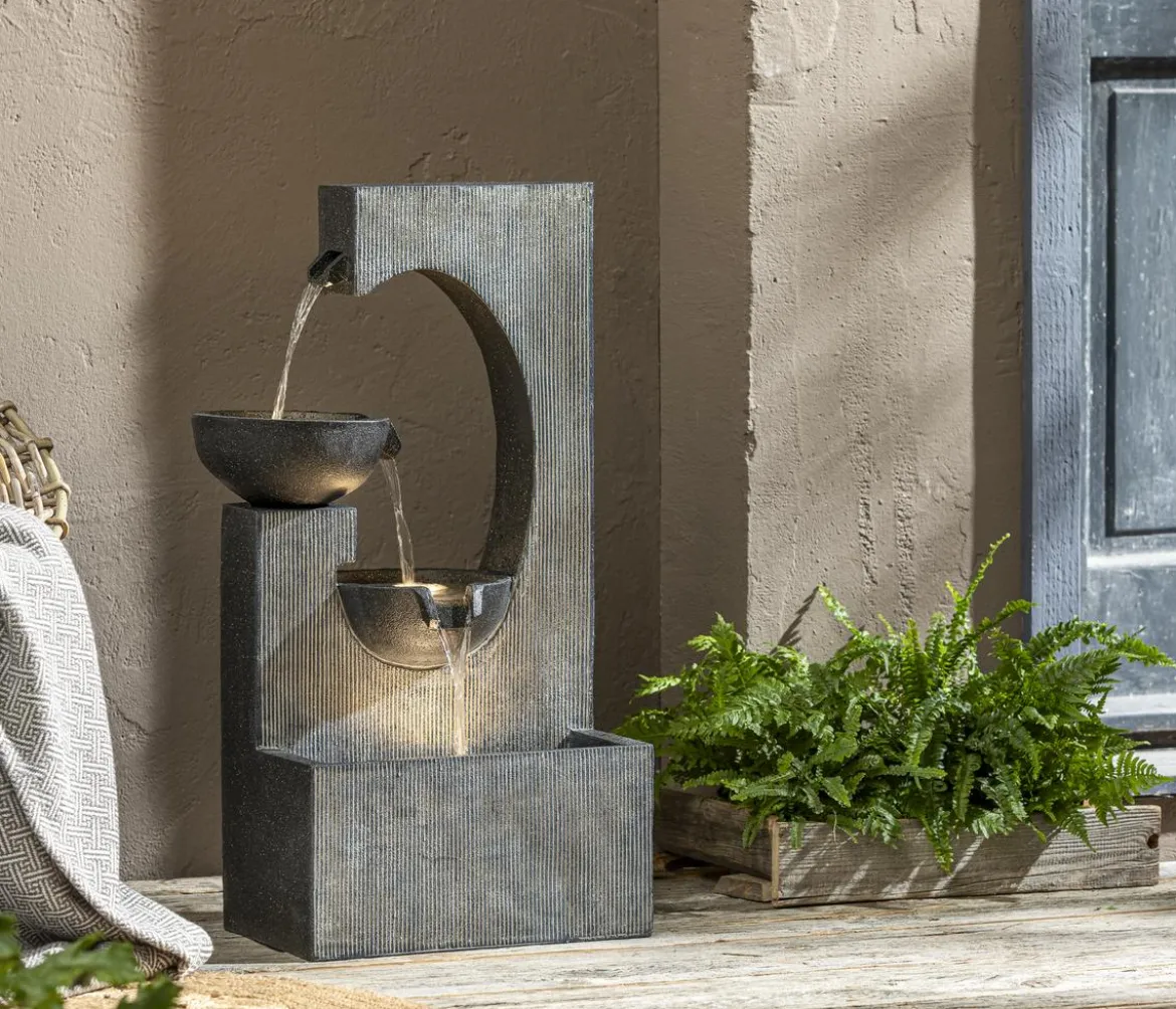 Dehner Polyresin-Gartenbrunnen Lorca, solarfähig, ca. H81 cm
