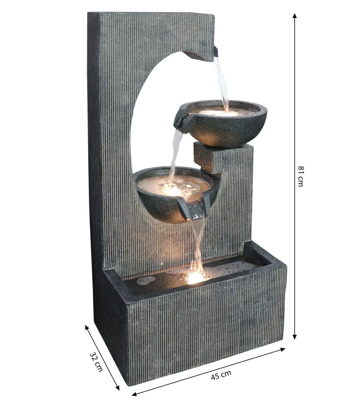 Dehner Polyresin-Gartenbrunnen Lorca, solarfähig, ca. H81 cm