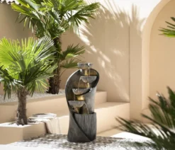 Dehner Polyresin-Gartenbrunnen Atlas, solarfähig, ca. H97 cm