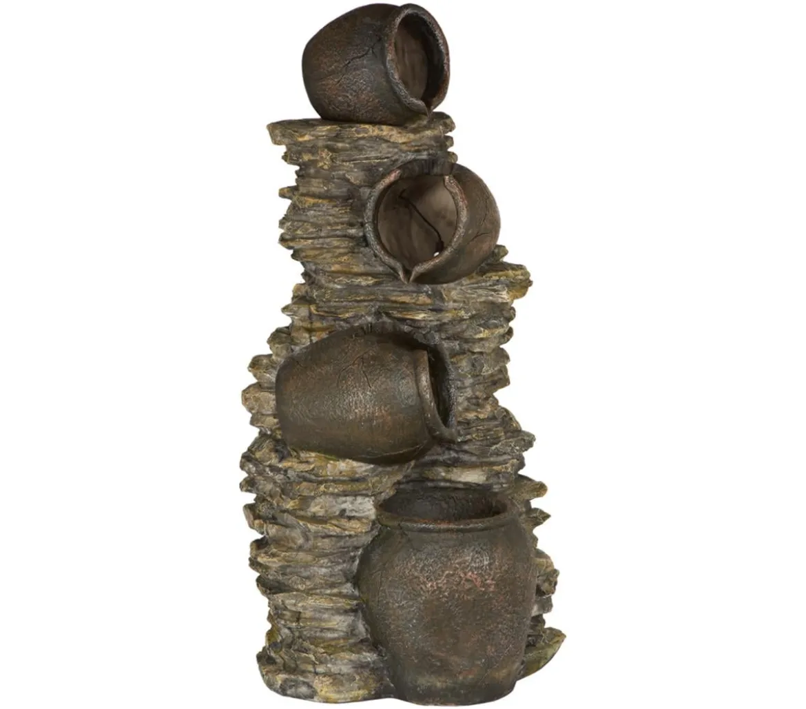 Dehner Polyresin-Gartenbrunnen Krüge, solarfähig, ca. H118 cm