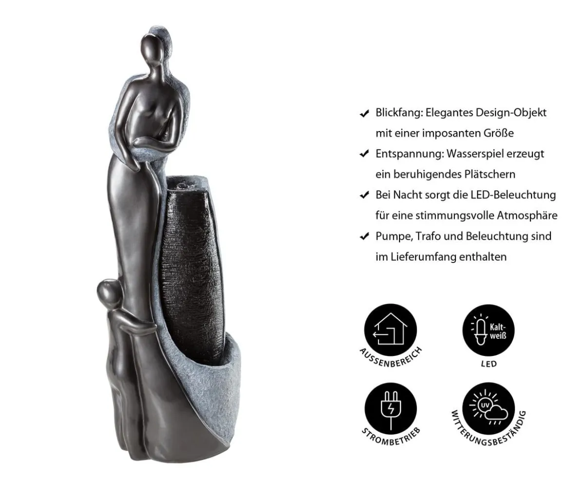 Dehner Polyresin-Gartenbrunnen Family, solarfähig, ca. H120 cm