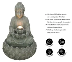 Dehner Polyresin-Gartenbrunnen Yoga, solarfähig, ca. H55 cm