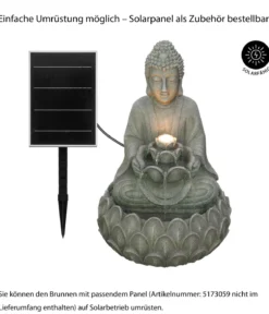 Dehner Polyresin-Gartenbrunnen Yoga, solarfähig, ca. H55 cm