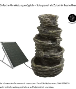 Dehner Polyresin-Gartenbrunnen Roccia, solarfähig, ca.H99 cm