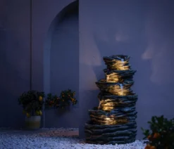 Dehner Polyresin-Gartenbrunnen Roccia, ca. H120 cm