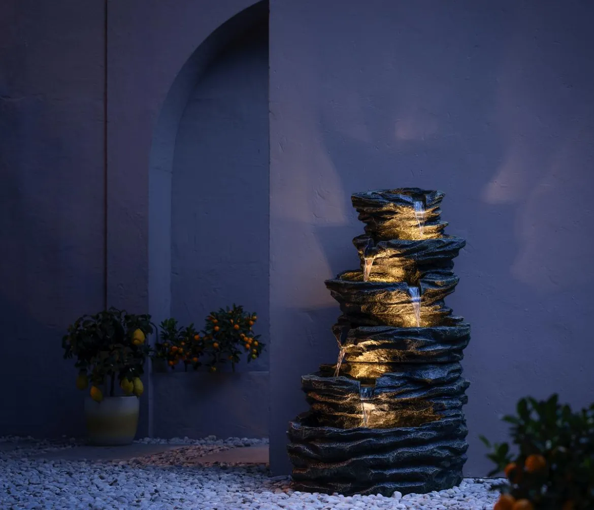 Dehner Polyresin-Gartenbrunnen Roccia, ca. H120 cm