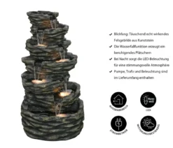 Dehner Polyresin-Gartenbrunnen Roccia, ca.H150 cm