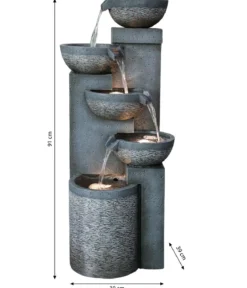 Dehner Polyresin-Gartenbrunnen Merkur, solarfähig, ca. H91 cm