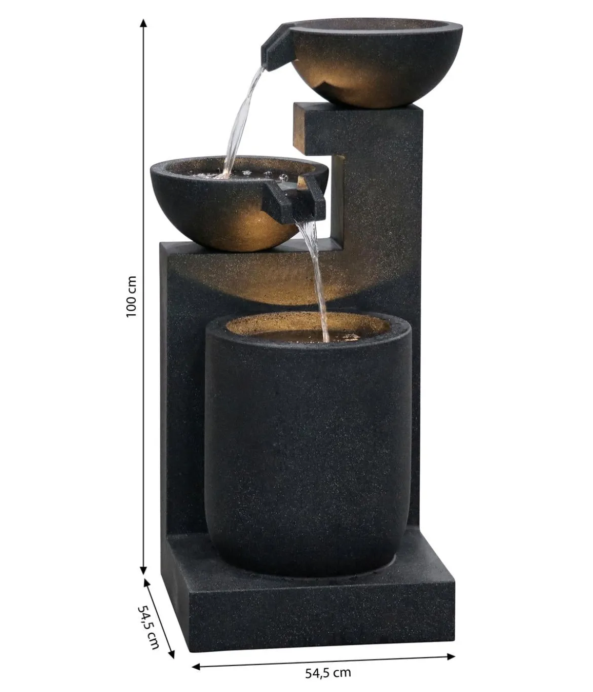 Dehner Polyresin-Gartenbrunnen Samson, solarfähig, ca. H100 cm