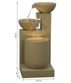 Dehner Polyresin-Gartenbrunnen Samson, solarfähig, ca. H100 cm