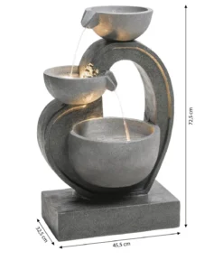 Dehner Polyresin-Gartenbrunnen Heart, solarfähig, ca. H72,5 cm