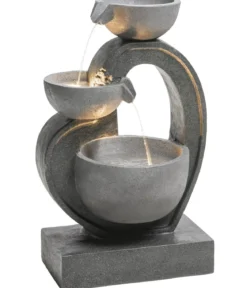 Dehner Polyresin-Gartenbrunnen Heart, solarfähig, ca. H72,5 cm