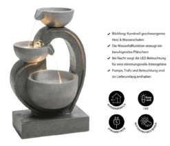 Dehner Polyresin-Gartenbrunnen Heart, solarfähig, ca. H72,5 cm