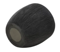 Dehner Polyresin-Pflanzvase Tokio in Riffeloptik, rund, grau