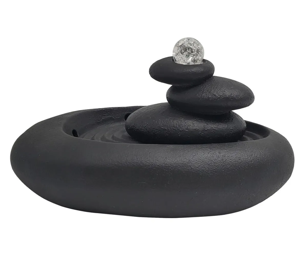 Dehner Polyresin-Zimmerbrunnen Kana mit LED-Beleuchtung, ca. H18 cm