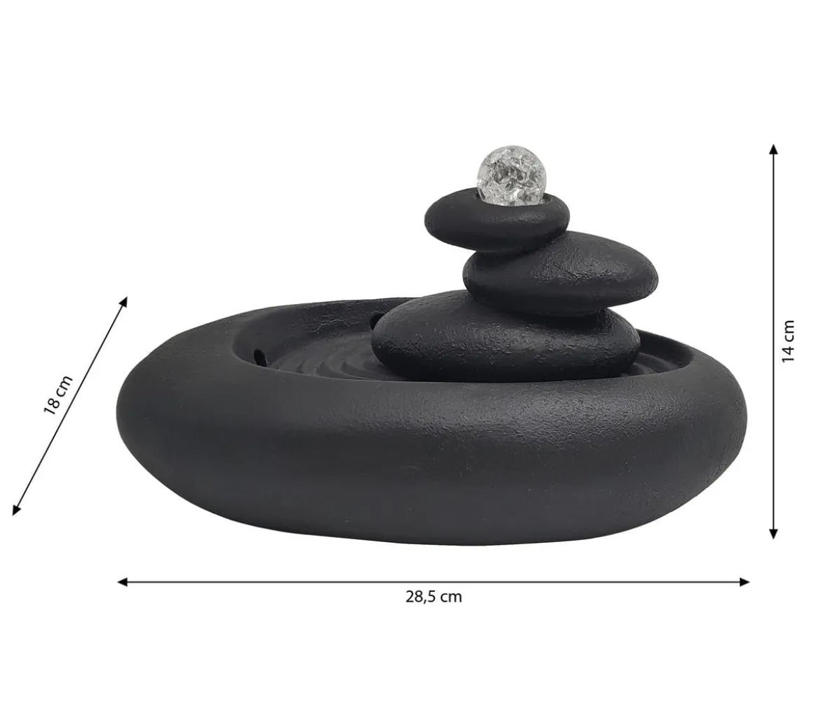 Dehner Polyresin-Zimmerbrunnen Kana mit LED-Beleuchtung, ca. H18 cm