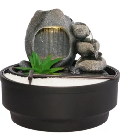 Dehner Polyresin-Zimmerbrunnen Korali mit LED-Beleuchtung, ca. H21 cm