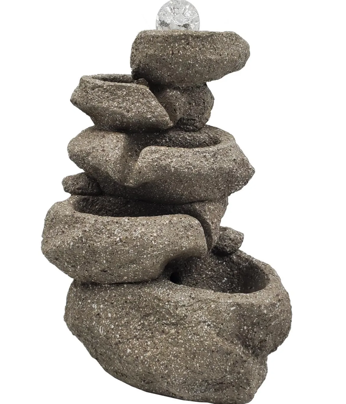 Dehner Polyresin-Zimmerbrunnen Olina mit LED-Beleuchtung, ca. H34 cm