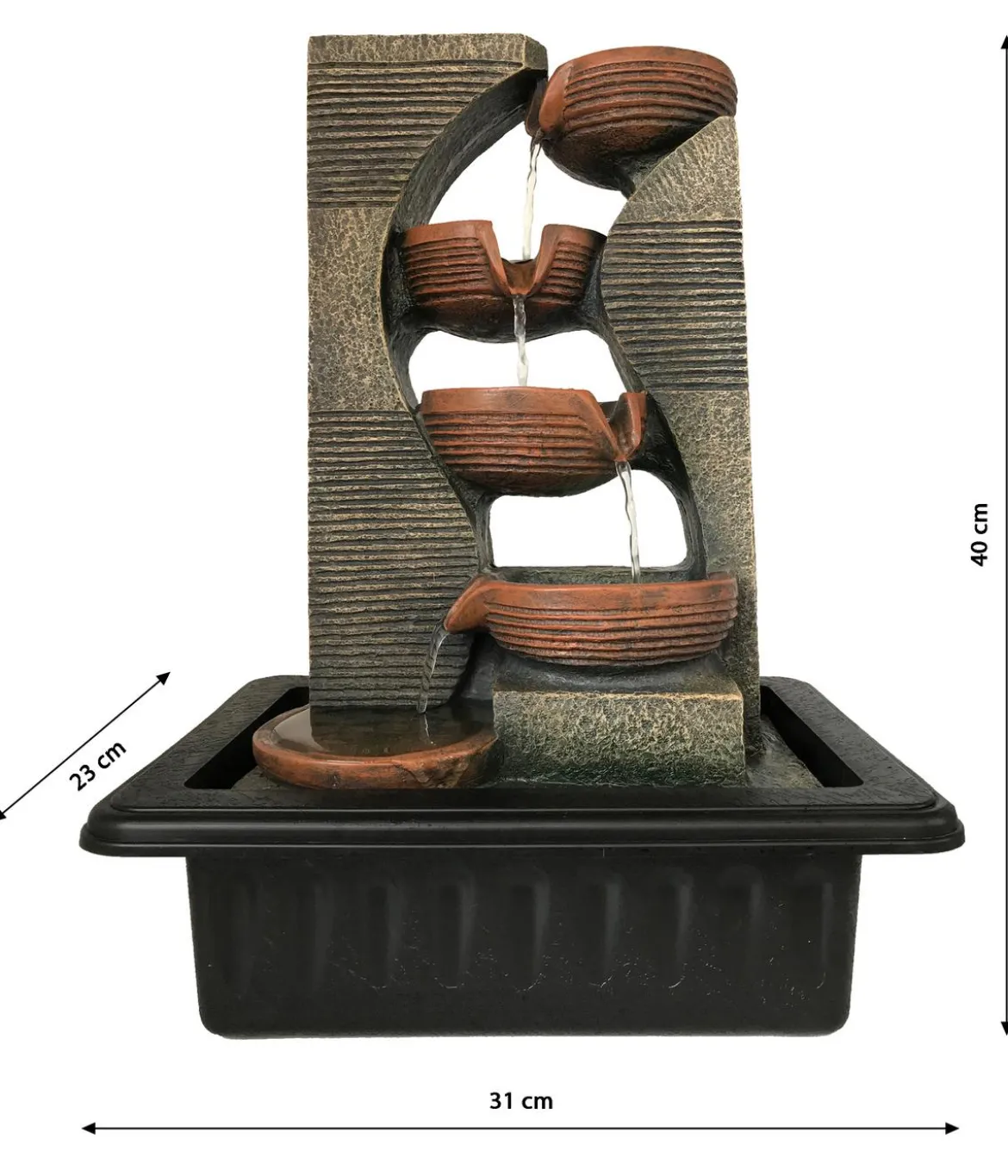 Dehner Polyresin-Zimmerbrunnen Steinkrüge