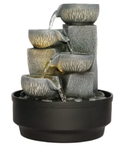 Dehner Polyresin-Zimmerbrunnen Nalani mit LED-Beleuchtung, ca. H27,5 cm