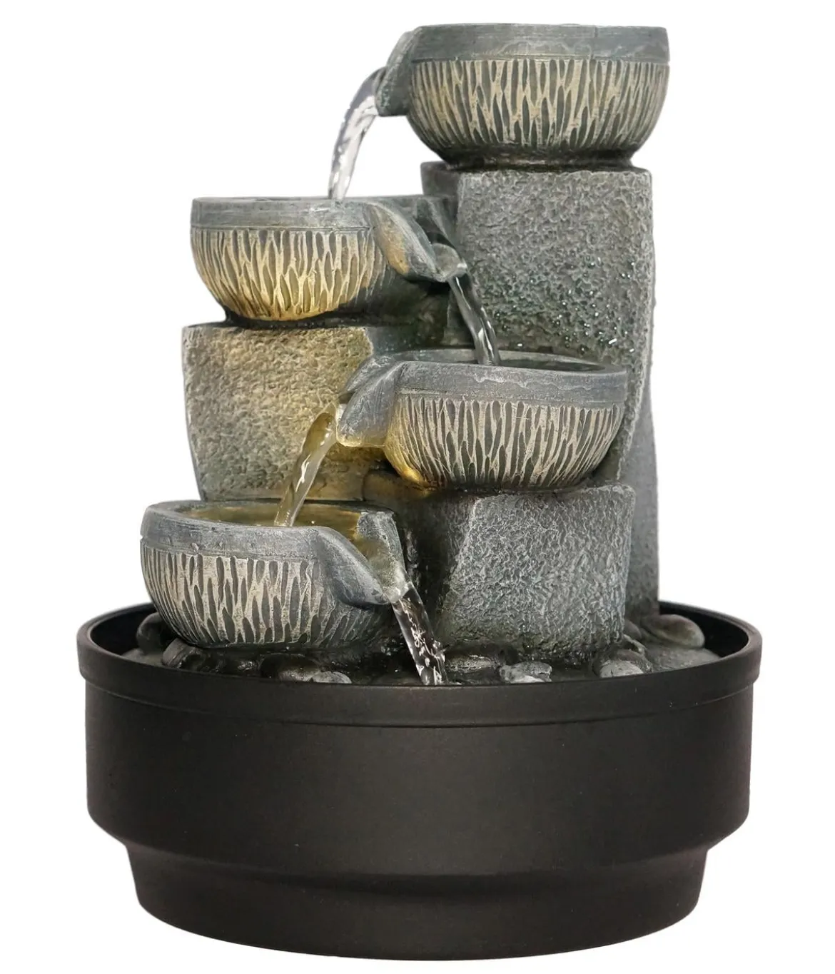Dehner Polyresin-Zimmerbrunnen Nalani mit LED-Beleuchtung, ca. H27,5 cm