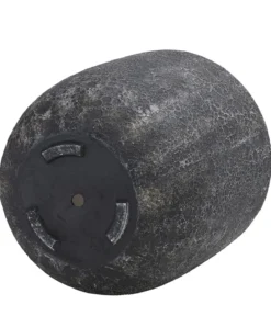Dehner Polystone-Topf Lava, rund, schwarz