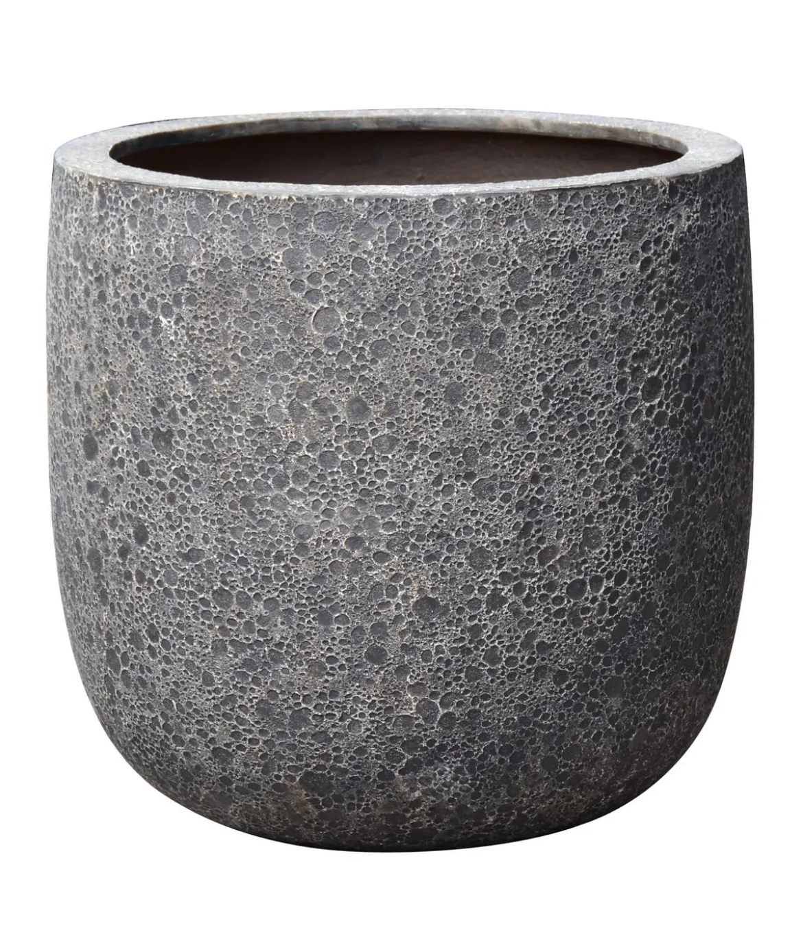Dehner Polystone-Topf Lava, rund, schwarz