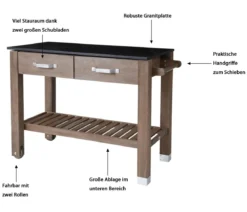Dehner Premium Holz-Pflanztisch Windsor, ca. B110/H84/T55 cm