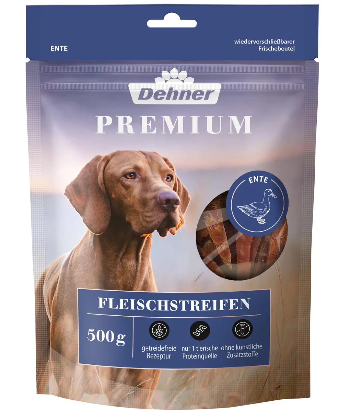 Dehner Premium Hundesnack Fleischstreifen, Entenbrust