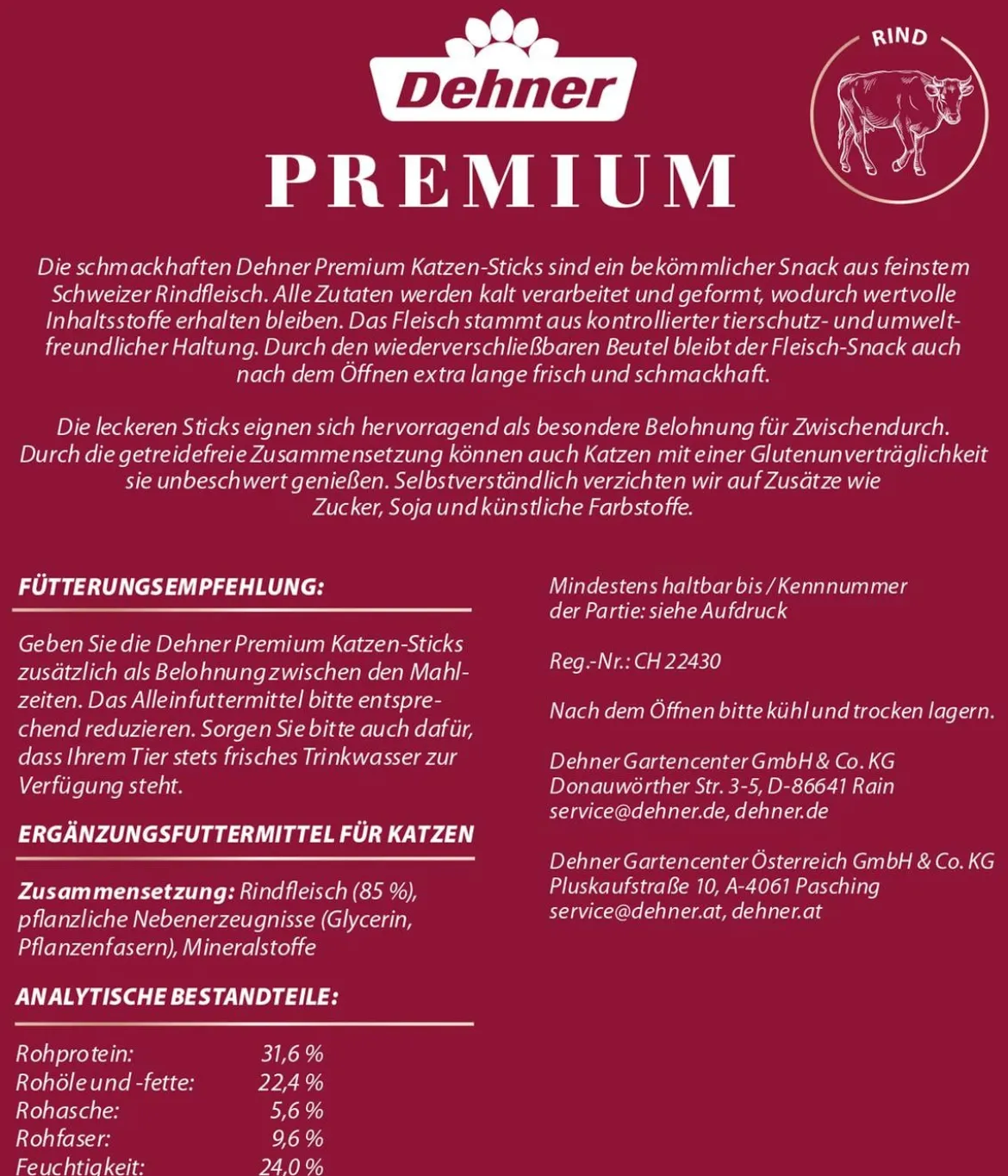 Dehner Premium Katzensnack Sticks, 50 g