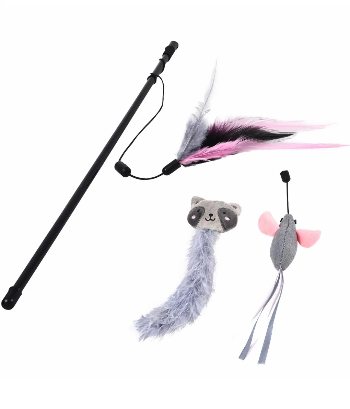 Dehner Premium Lovely Katzenspielzeug Set Lama Karl + Spielangeln Angelspaß