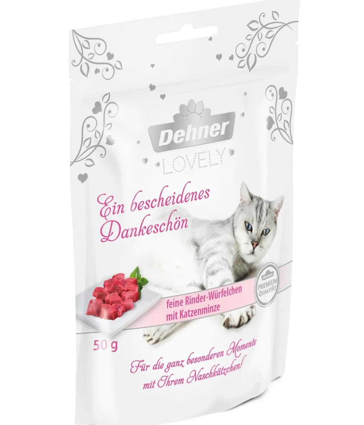 Dehner Premium Lovely Katzensnack Ein bescheidenes Dankeschön, 12 x 50 g