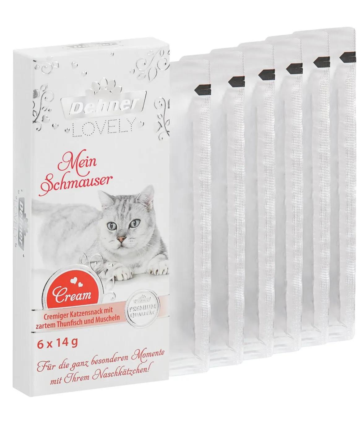 Dehner Premium Lovely Katzensnack Cream Mein Schmauser, 12 x 6 x 14 g