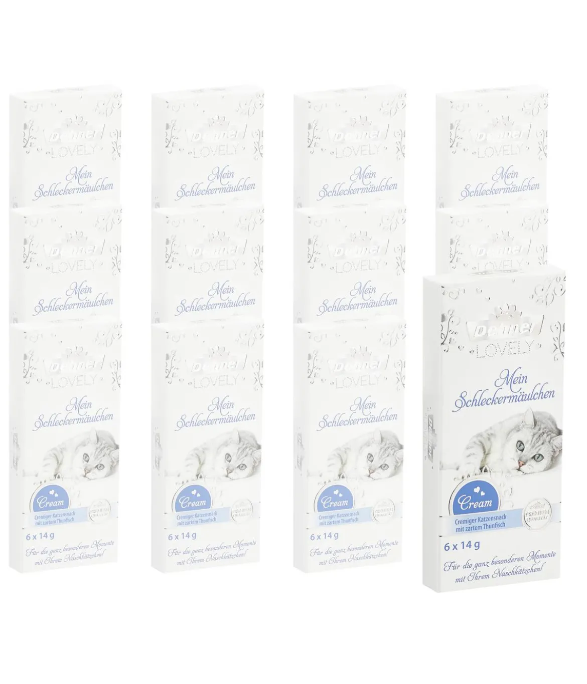 Dehner Premium Lovely Katzensnack Cream Mein Schleckermäulchen, 12 x 6 x 14 g