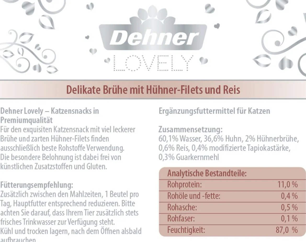 Dehner Premium Lovely Katzensnack Filets in Brühe Ruhe-Insel, 24 x 40 g
