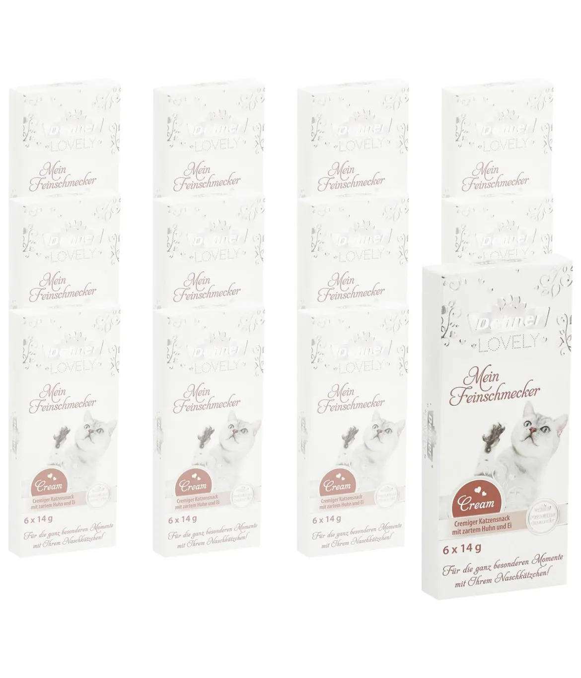 Dehner Premium Lovely Katzensnack Cream Mein Feinschmecker, 12 x 6 x 14 g