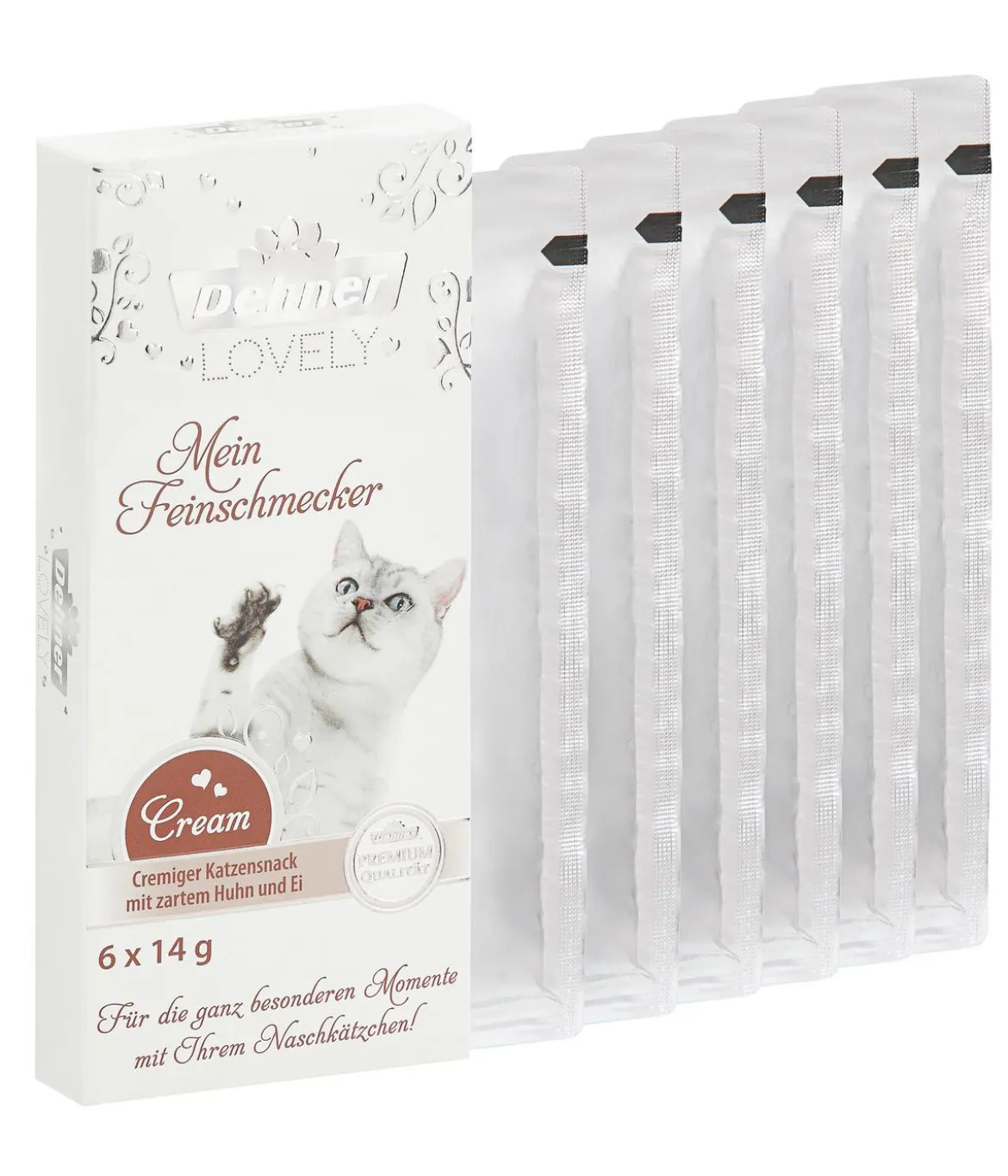 Dehner Premium Lovely Katzensnack Cream Mein Feinschmecker, 12 x 6 x 14 g