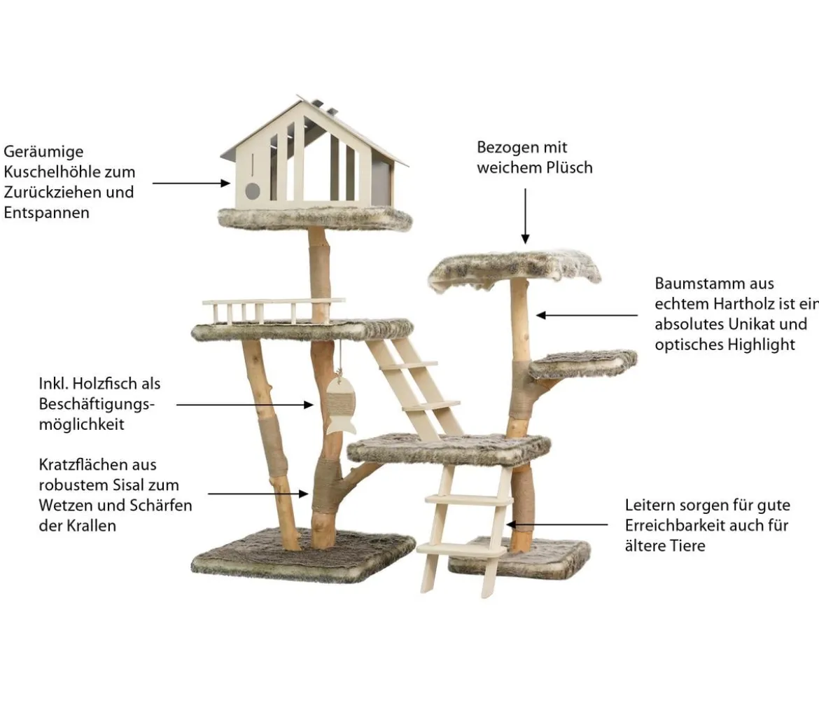 Dehner Premium Lovely Kratzbaum Erobern & Genießen, ca. B142/H162/T71 cm