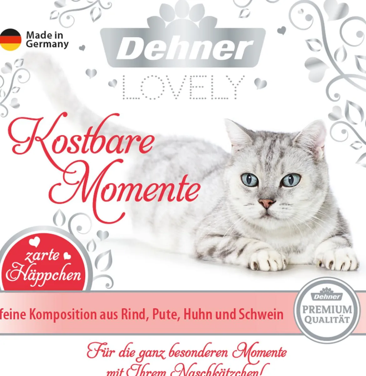 Dehner Premium Lovely Nassfutter für Katzen Kostbare Momente, 16 x 100 g