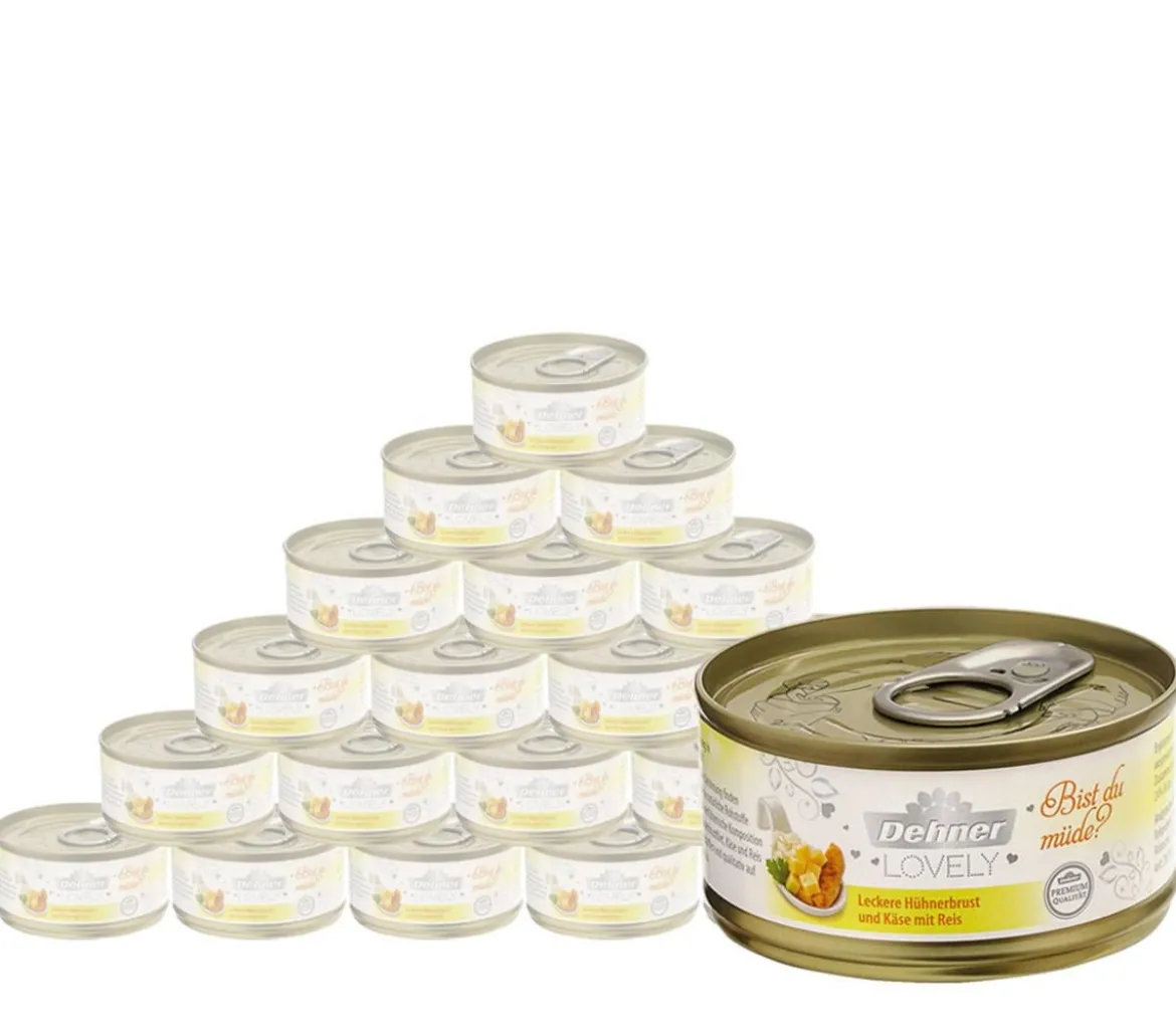 Dehner Premium Lovely Nassfutter für Katzen Bist du müde?, 24 x 70 g