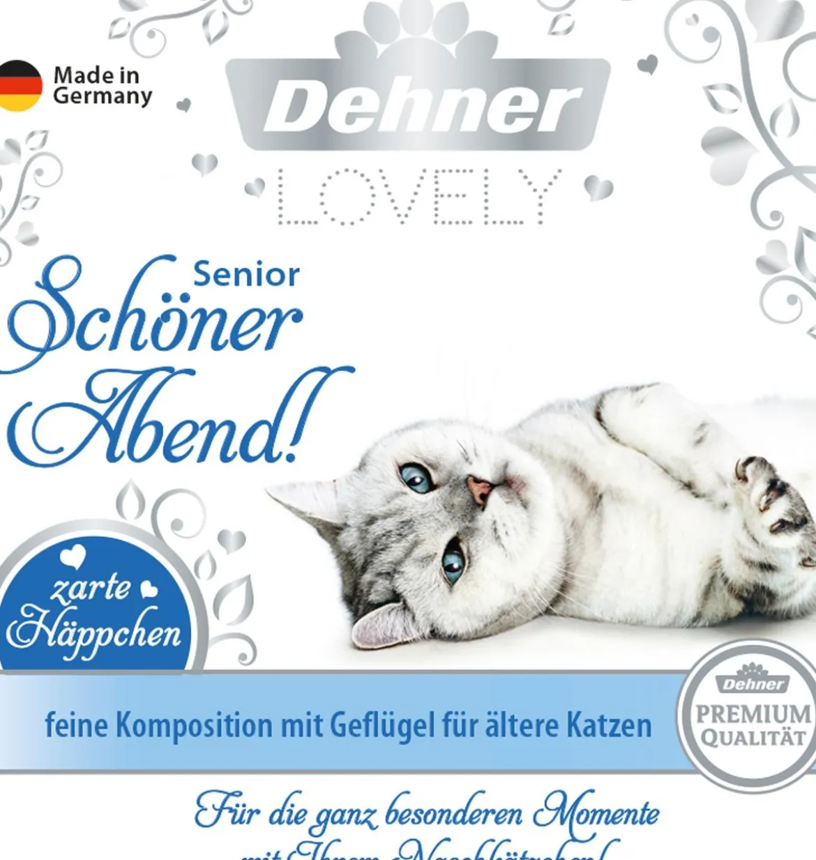 Dehner Premium Lovely Nassfutter für Katzen Senior Schöner Abend, 16 x 100 g