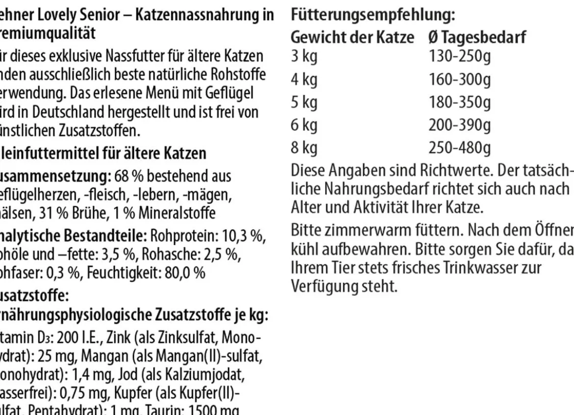 Dehner Premium Lovely Nassfutter für Katzen Senior Schöner Abend, 16 x 100 g