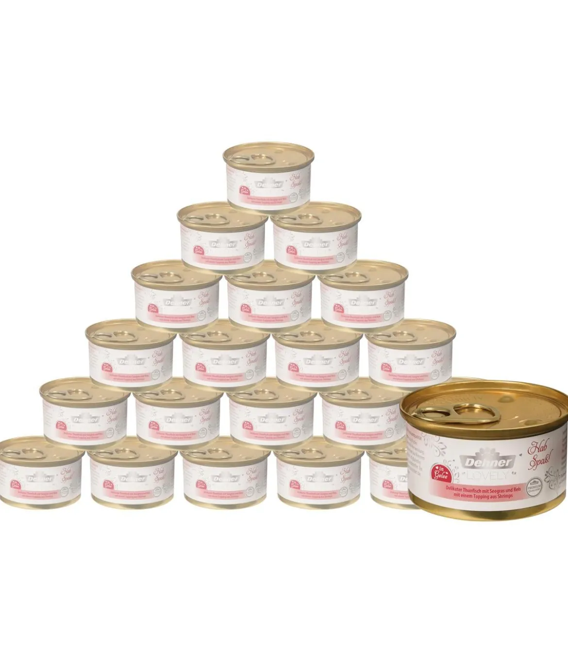 Dehner Premium Lovely Nassfutter für Katzen in Gelee Hab Spaß!, 24 x 85 g