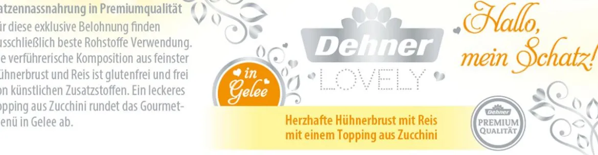 Dehner Premium Lovely Nassfutter für Katzen in Gelee Hallo, mein Schatz!, 24 x 85 g