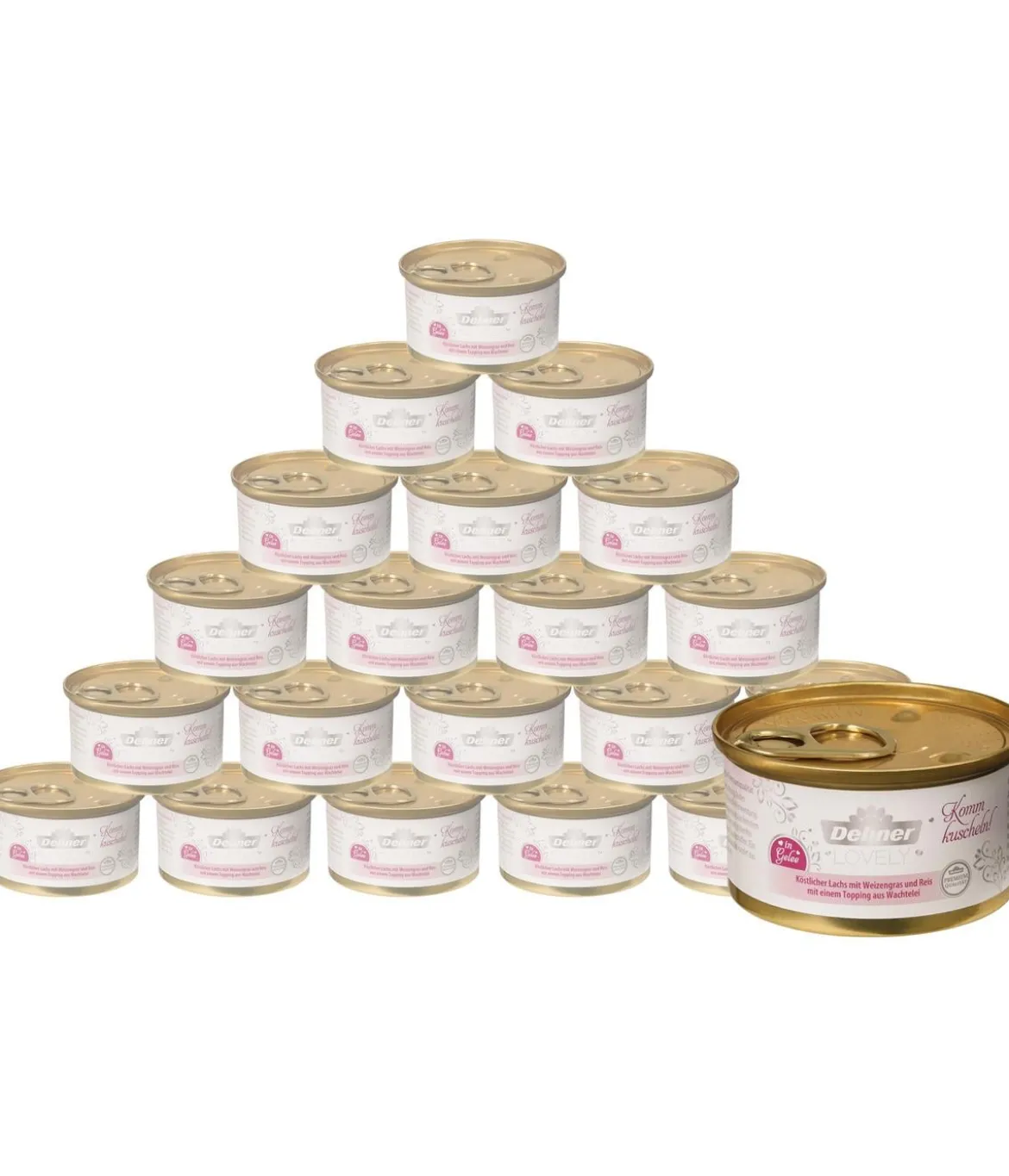 Dehner Premium Lovely Nassfutter für Katzen in Gelee Komm kuscheln!, 24 x 85 g
