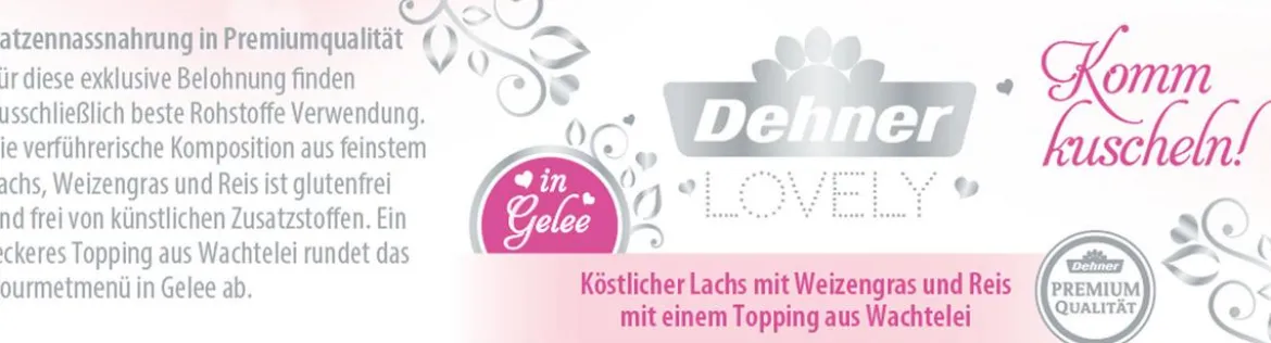 Dehner Premium Lovely Nassfutter für Katzen in Gelee Komm kuscheln!, 24 x 85 g